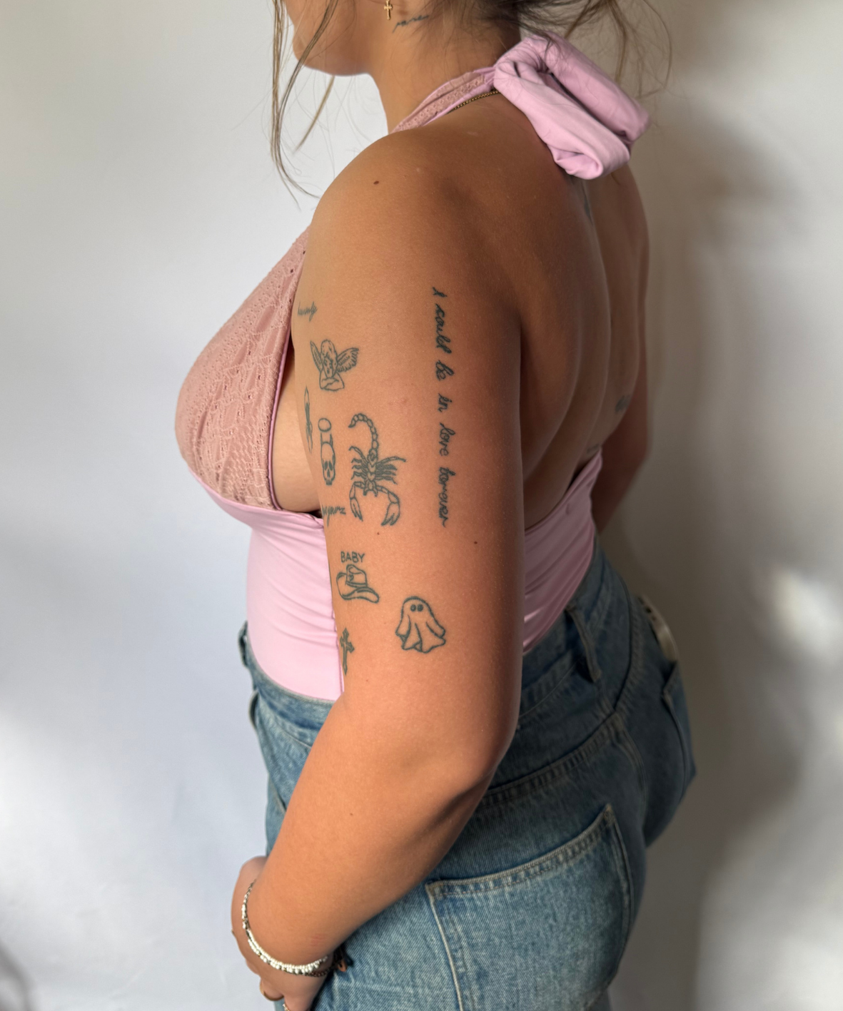Embroidered Halter Top Pink (M/L)