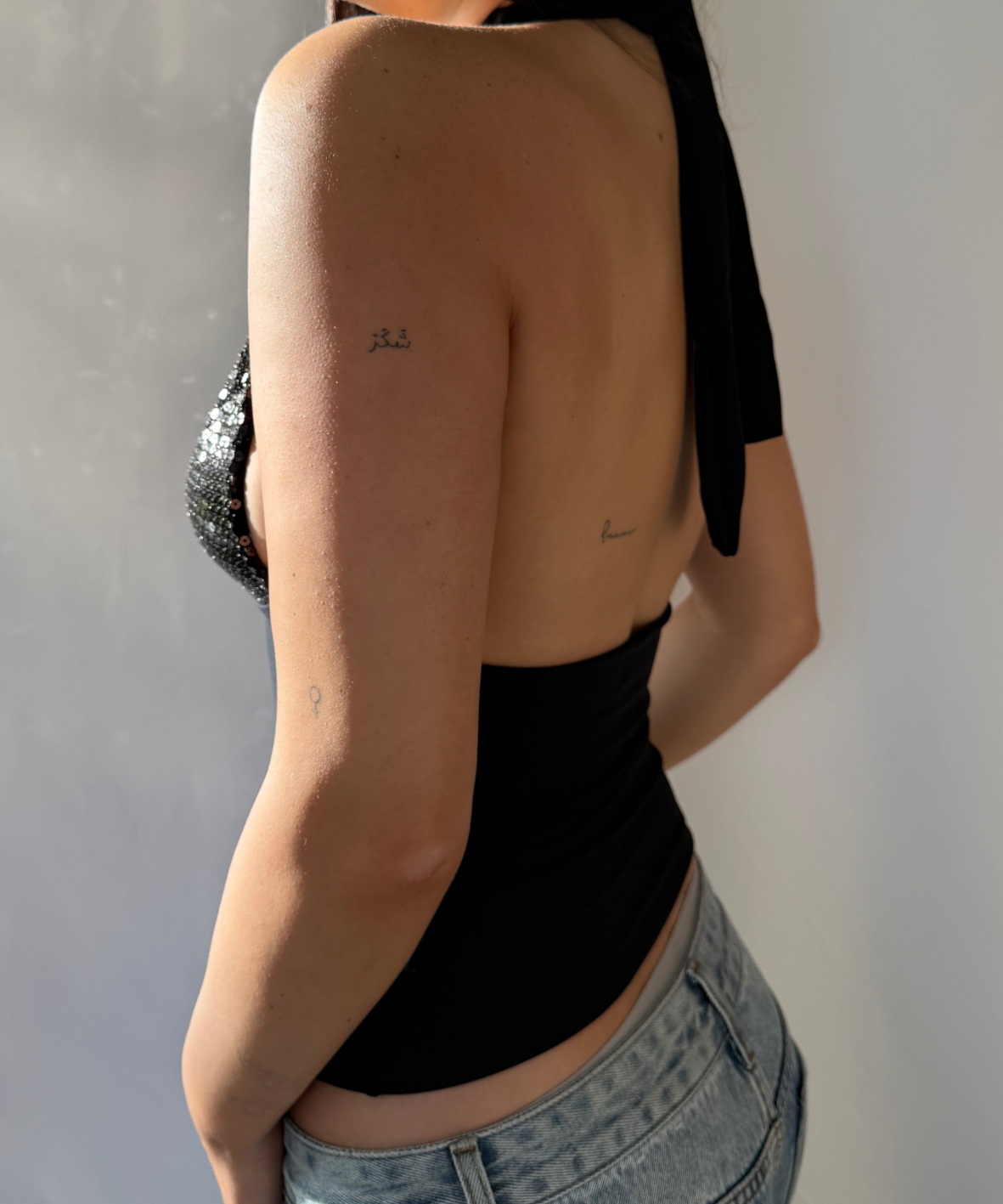 Sequin Cowl Neck Halter Black (S/M)
