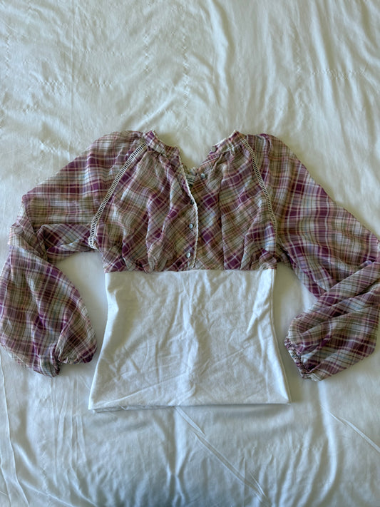 CHECKED SHIRT TOP COMBO (SMALL)