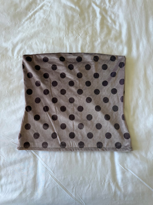 VELVET POLKA DOT TUBE TOP (LARGE)